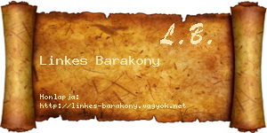 Linkes Barakony névjegykártya